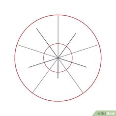 an image of a circle with four intersecting lines in the middle and one point at the center