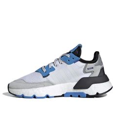 Kids adidas Nite Jogger J 'White Real Blue' Cloud White/Cloud White/Real Blue Marathon Running Shoes/Sneakers Nite Jogger, Marathon Running Shoes, Fashion Performance, White Cloud, Blue Clouds, Marathon Running, Cloud White, Running Shoes Sneakers, Nike Huarache