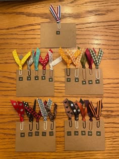 there are four clips with different designs on them