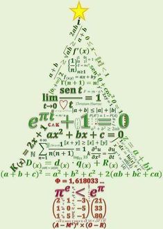 a christmas tree made up of many different numbers and symbols, with the words written on it