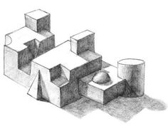 a pencil drawing of some sort of object with two cups and one ball on the ground