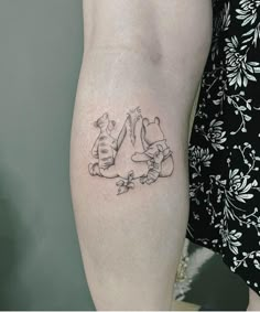 winnie the pooh and tigger tattoo on the leg