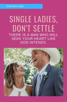 a man and woman laughing together with the caption saying, single ladies don't seattle there is a man who will seek your heart like god in