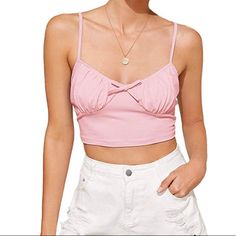 Adorable Baby Pink Top With A Bow. It Looks A Bit Weird By Itself But When Its On Its So Cute. Very Soft And Stretchy. Never Worn. Comment Any Questions Baby Pink Top, Pink Top, Adorable Baby, Pink Tops, Baby Pink, So Cute, Pink Ladies, Womens Tops, Crop Tops