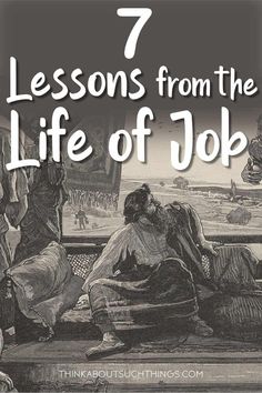 the title for 7 lessons from the life of job, with an image of two people sitting