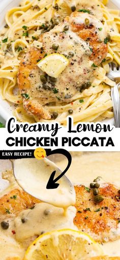 creamy lemon chicken piccata is an easy dinner recipe