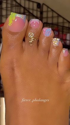 Baddie Toe Nails, Toe Nails Ideas, Toe Nails Summer, Simple Toe Nails, Ballerina Nail, Pedicure Designs Toenails