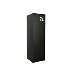 a black mailbox with the number seventy on it's front and bottom panel