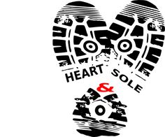 a pair of shoes with the words heart sole and o on them