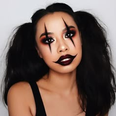 Fete Emo, Makeup Clown, Creative Halloween Makeup, Halloween Makeup Clown, Halloween Make-up Looks, Holloween Makeup, Cute Halloween Makeup