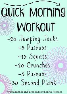 Quick Easy Workouts, Lichaamsgewicht Training, Quick Morning Workout, Workout Morning, Kiat Diet, Motivasi Diet, Latihan Kardio, Workout Bauch, Best Cardio