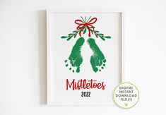 a handprinted christmas card with the words muttletees on it and a red ribbon