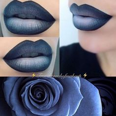 Matte Make Up, Drag Make-up, Blue Lips, Blue Tattoo, Black Lipstick, Smink Inspiration, Gothic Makeup