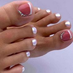 Pedicure Designs Toenails, Toe Nail Color, Pretty Toe Nails, Summer Toe Nails, Cute Toe Nails, Pedicure Designs, Toe Nail Designs, Nails Manicure, Pedicure Nail Art