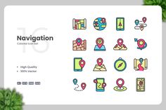 Navigation Color Icons, Icons ft. icons & creative - Envato