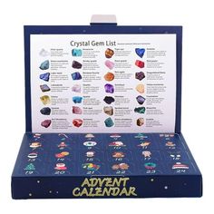 the crystal gems list is open to reveal its contents and their corresponding crystals in it