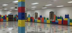 a large room filled with lots of colorful blocks