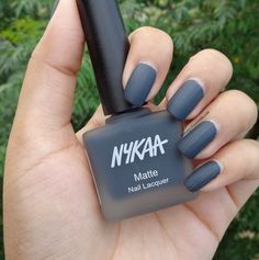 Nail Paint Colors Shades, Nailpaints Colors Latest, Nykaa Nail Polish, Nailpaints Colors, Mat Nail Polish, Black Nail Paint, Black Nail Color, Matt Nail Polish, Nail Paint Colors