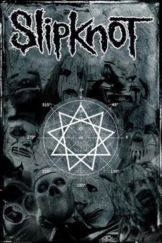 a black and white poster with the words slipknot on it's front