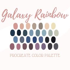 the logo for galaxy rainbow procreate color palette