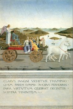 an old painting with people riding in a horse drawn carriage