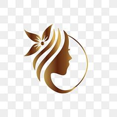 a woman's face with leaves in her hair, logo design, icon png and