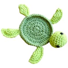 a crocheted turtle toy is shown in the shape of an animal's head