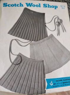 the knitting pattern for this skirt is in very good condition