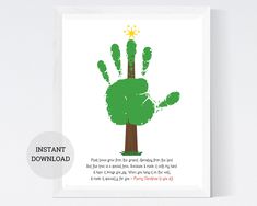 a handprint is shown with the words instant printable for kids to read and draw