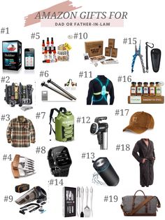 the ultimate gift guide for dad or father - in - law, includes gifts and personal care items