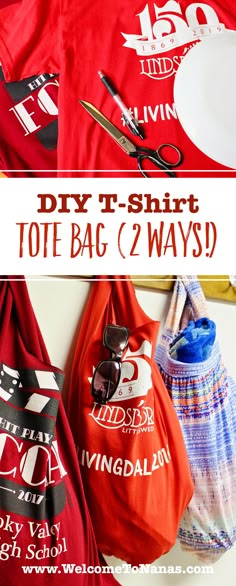 diy t - shirt tote bag c'ways with free sewing pattern and instructions