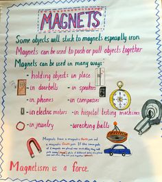 a bulletin board with magnets written on it