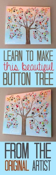 two canvases with the words learn to make this beautiful tree from the original artist