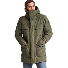 Didriksons Drew 3 Mens Padded Parka Jacket | Crocodile Green – SBPROSPORT