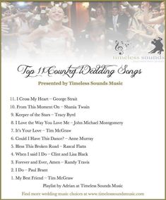 the top 10 country wedding songs