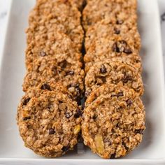 an oatmeal bar on a white plate