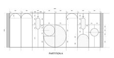 the floor plan for an indoor basketball court, with three different sections and numbers on each side