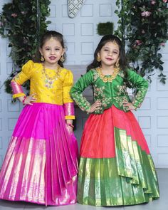 For orders please do reach us on 7981889247. Inframe: @the_twinrider @shot by :@they_call_me_keshu #drapelehanga #drapes… | Instagram Long Frocks For Kids, Pattu Pavadai, Baby Frock Pattern