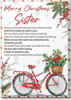 Amazon.com : BlinkWishes Christmas Greeting Cards for Sister, Sister Christmas Cards with Envelope and Seal, Express Your Love with Sister Christmas Cards, Xmas Gift for Sister, Besties : Office Products Cards For Sister, Merry Christmas Sister, Christmas Greetings Card, Christmas Card Messages, Christmas Gifts For Sister, Sister Christmas, Christmas Poems, Sister Sister, Card Sayings