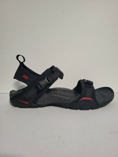 Gentle Worn ' In good condition. Nike Straprunner VI Men's sandal Size 12 style#312560 061 black & Red.. Black Slip-on Sport Sandals For Outdoor Activities, Sporty Slip-on Sandals For Outdoor, Functional Breathable Slip-on Sandals, Waterproof Sport Sandals, Casual Slides With Ortholite Insole For Outdoor, Casual Outdoor Slides With Ortholite Insole, Sports Sandals With Vibram Sole And Round Toe, Sport Sandals With Vibram Sole And Round Toe, Sporty Sport Sandals With Arch Support