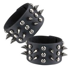 PRICES MAY VARY. Package Content --- 2 Pcs Punk Style Wristbands. MATERIAL --- Durable PU Leather & High Quality Stainless Steel. Specification --- 9" * 1.56" (23cm * 4cm). size 7.5" - 8.7" (about 19cm - 22cm) can adjustable. Please refer to the picture for details. Special Design --- Fashionable punk style design, great for rock roll costume or your daily outfits. Make you a cool guy stand out from the crowd. Great accessories and decorations for Cosplay parties or any Rock Music Concert. Eigso Rock And Roll Costume, Biker Bracelet, Cool Guy, Rock Punk, Punk Style, Rock Roll, Studded Leather, Gothic Jewelry, Wristbands