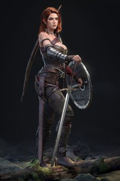 Female Armor, Female Fighter, Female Character Concept, Warrior Girl, Viking Warrior, Fantasy Armor, Fantasy Warrior, Female Character Design, Character Portraits