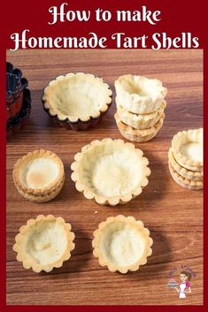 mini short crust pastry shells with text overlay