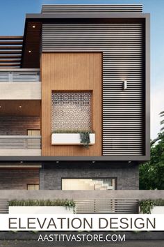 a modern house with an elevated balcony and balconies is featured in the article elevation design