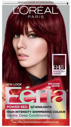 L'Oreal Paris Feria Multi-Faceted Shimmering Permanent Hair Color, R48 Red Deep | eBay Red Hair Dye Shades, Dye For Black Hair, Hair Dye For Black Hair, Dark Red Hair Dye, Feria Hair Color, Deep Auburn, Red Hair Dye, Burgandy Hair, Hair Dye Shades