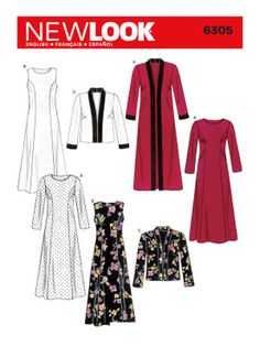 the new look sewing pattern is available for women's and ladies's dresses