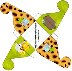 an animal themed paper plane is cut out