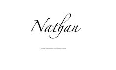 the word nathan written in cursive writing on a white background with black ink