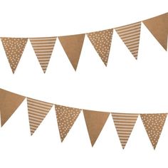 a brown and white bunting banner with polka dots