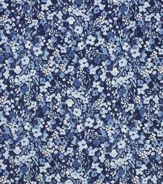 a blue and white floral print fabric